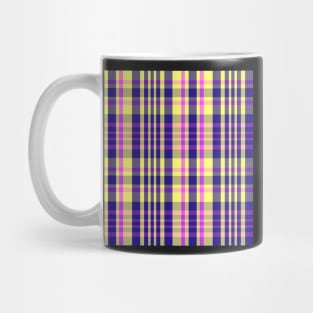 Vaporwave Aesthetic Sorcha 1 Hand Drawn Textured Plaid Pattern Mug